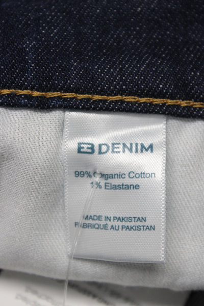 EB Denim Women Straight Jeans Dark Blue High Rise Organic Cotton Size 23