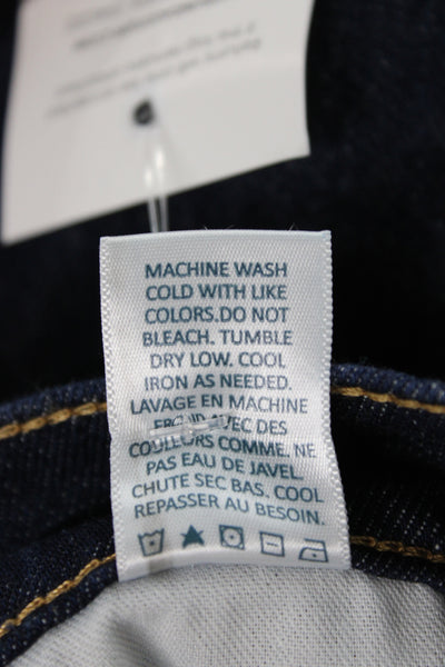 EB Denim Women Straight Jeans Dark Blue High Rise Organic Cotton Size 23