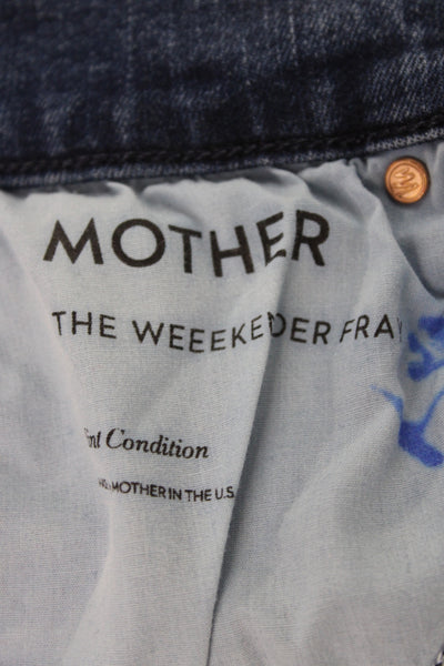Mother Womens Flared Jeans Dark Blue High Rise Petite Size 24