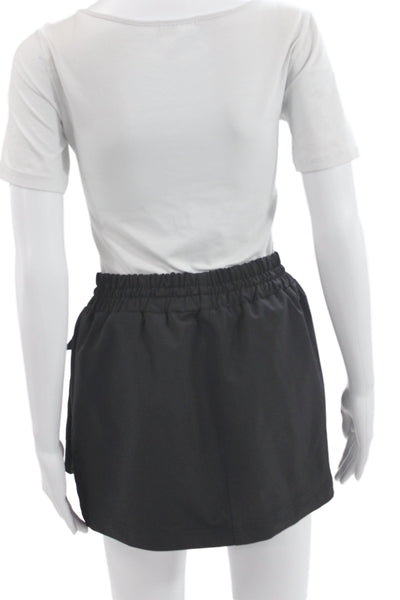 Zara Womens Cargo Mini Skort Black Polyester Elastane Short Size S
