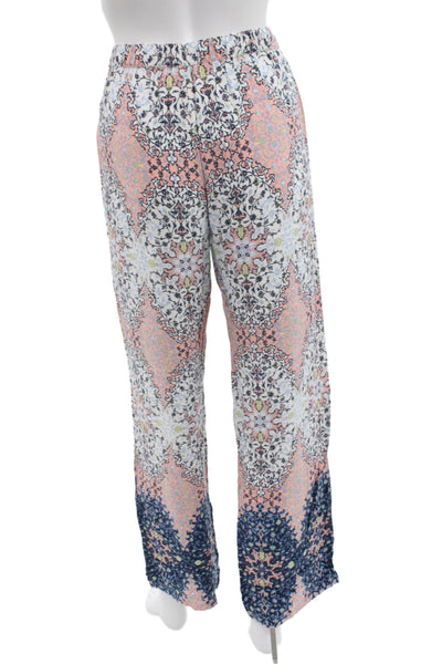 P.J. Salvage Womens Straight Leg Floral Pajama Pants White Multi Size Small