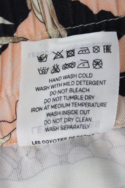 Les Coyotes De Paris Girls Button Front Floral Shirt Shorts Set White Pink 16
