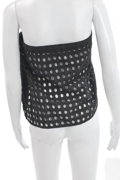 Solid & Striped Women Black Polka Dot Cotton Sleeveless Beach Swimwear Size XS