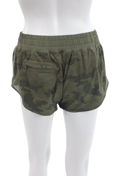 Lululemon Womens Camouflage Drawstring Polyester Shorts Army Size 4
