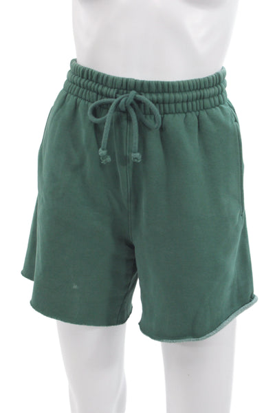 TNA Unisex Sweat Shorts Green Drawstring Cotton Blend Size XS