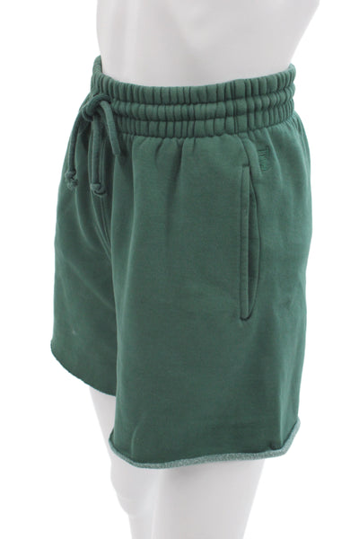 TNA Unisex Sweat Shorts Green Drawstring Cotton Blend Size XS