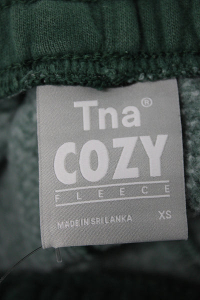 TNA Unisex Sweat Shorts Green Drawstring Cotton Blend Size XS