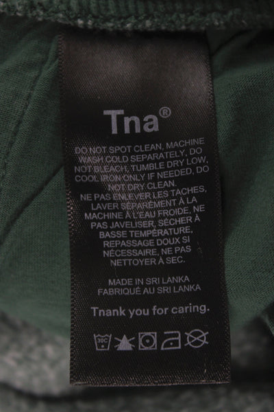 TNA Unisex Sweat Shorts Green Drawstring Cotton Blend Size XS
