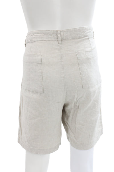ONIA Mens Chino Shorts Beige Linen Blend Beach Size 34