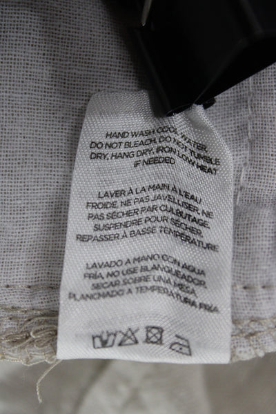 ONIA Mens Chino Shorts Beige Linen Blend Beach Size 34