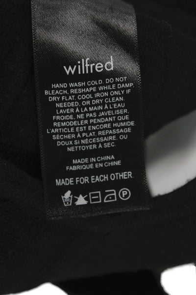 Wilfred Women Cropped Top Black Denim Square Neck Sleeveless Button Size M