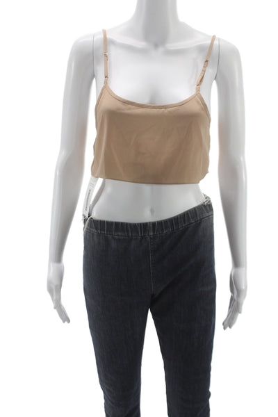 Alexis Womens Beige Scoop Neck Sleeveless Solid Blouse Size XS