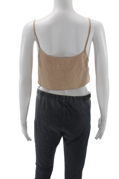 Alexis Womens Beige Scoop Neck Sleeveless Solid Blouse Size XS