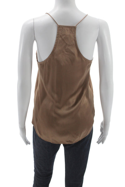 Cami NYC Womens Brown Floral V-Neck Sleeveless Blouse Size XS