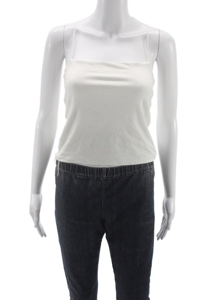 Vince Womens White Pima Cotton Camisole Spaghetti Strap SquareNeck Petite Size S