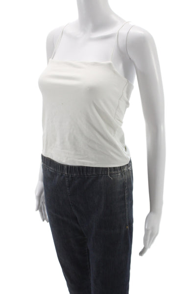 Vince Womens White Pima Cotton Camisole Spaghetti Strap SquareNeck Petite Size S
