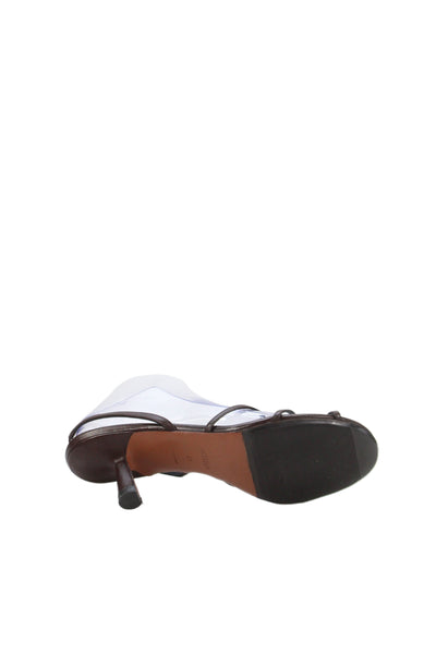 Neous Womens Leather Round Open Toed  Slingback Sandals Brown Size 9