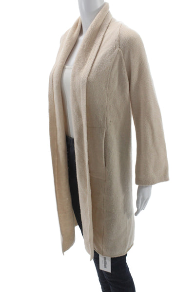Vince Unisex Beige Wool Cashmere Cardigan Long Sleeve Size XS