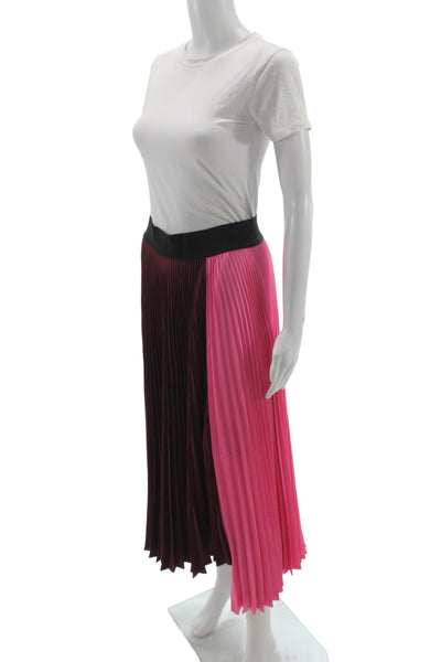 A.L.C. Womens Pleated Long Brown Polyester Skirt Size 6