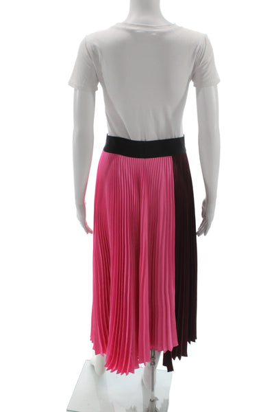 A.L.C. Womens Pleated Long Brown Polyester Skirt Size 6