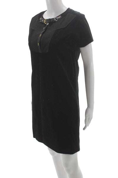 Gucci Womens Shift T Shirt Dress Black Crew Neck Knee Length Size 42