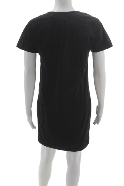 Gucci Womens Shift T Shirt Dress Black Crew Neck Knee Length Size 42