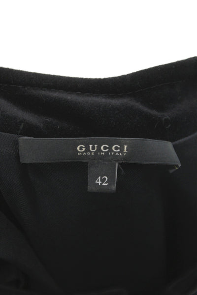 Gucci Womens Shift T Shirt Dress Black Crew Neck Knee Length Size 42