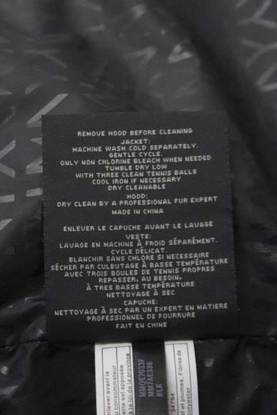 Marc New York Mens Black Puffer Parka Coat High Neck Button Polyester Size M