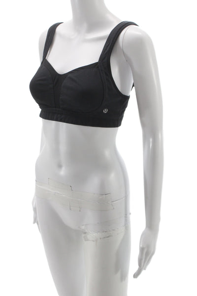 Lululemon Womens Mesh Detail Pullover Sports Bra Black Size 34 C