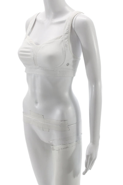 Lululemon Womens Mesh Inset Sports Bra White Size 34 C