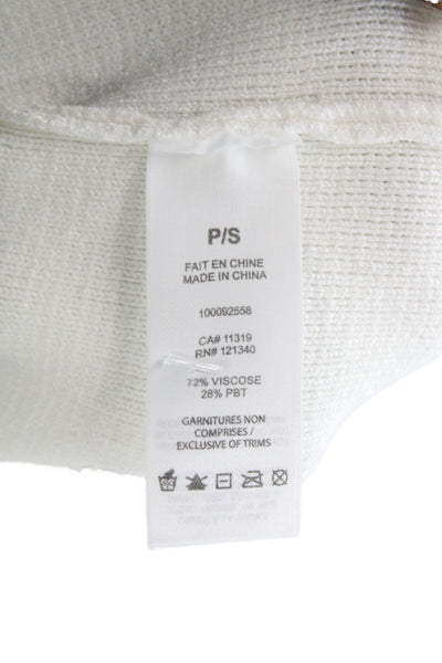 Dynamite Unisex White Classic Round Neck Button Long Sleeve Cardigan Size S