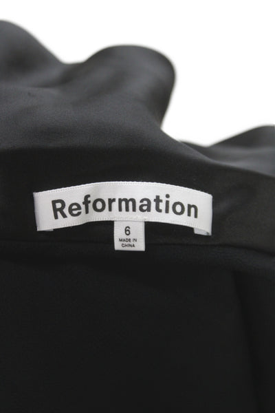 Reformation Womens Straight Pencil Skirt Black Knee Length Size 6