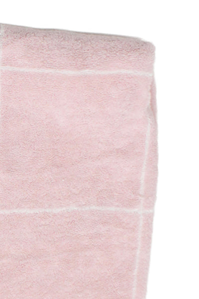 Hermes Pink White Terry H Logo Checkered Towel
