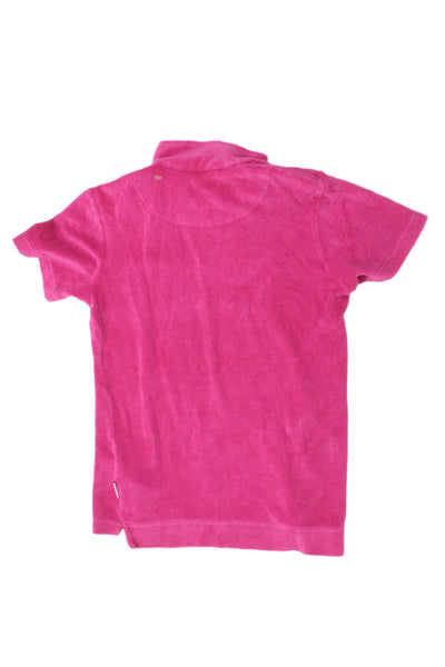 Orlebar Brown Girls Short Sleeve V Neck Terry Pocket Polo Shirt Pink Size 10