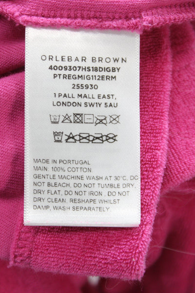 Orlebar Brown Girls Short Sleeve V Neck Terry Pocket Polo Shirt Pink Size 10