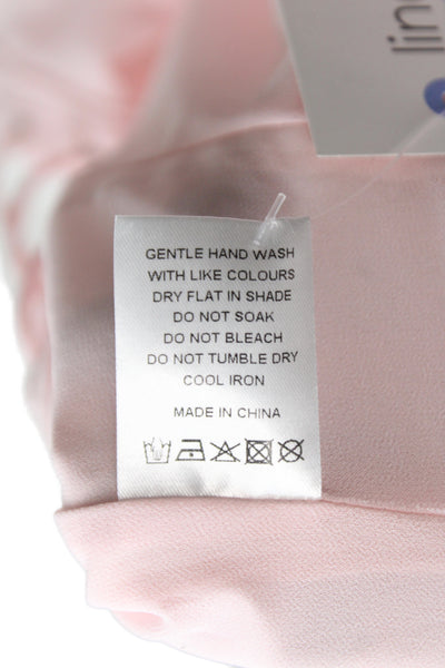 White Fox Women Sleeveless Lace Up Cropped Camisole Pink Floral Top Size XS