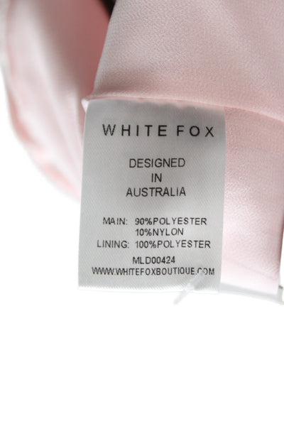 White Fox Women Sleeveless Lace Up Cropped Camisole Pink Floral Top Size XS