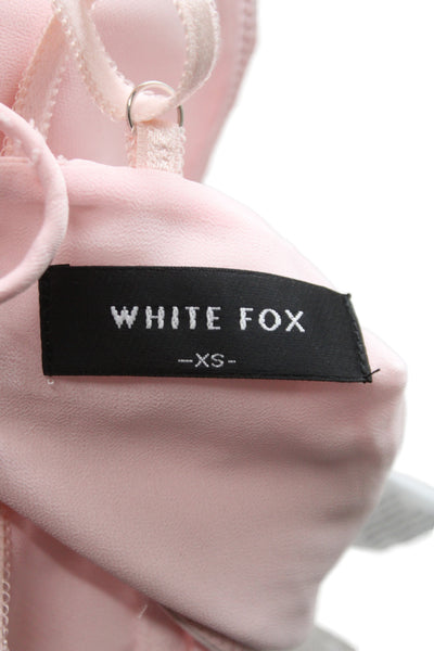 White Fox Women Sleeveless Lace Up Cropped Camisole Pink Floral Top Size XS