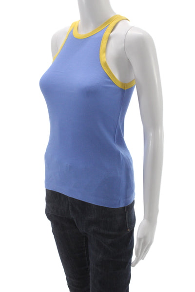 Polo Ralph Lauren Women Ringer Tank High Neck Blue Size S