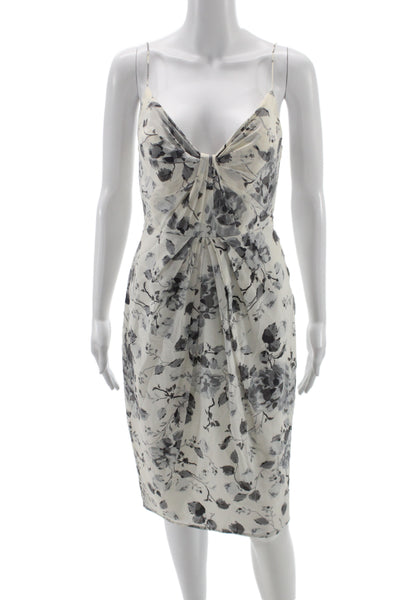 Zimmermann Women Silk Floral V-Neck Slip Dress Sleeveless Knee Length Size 1