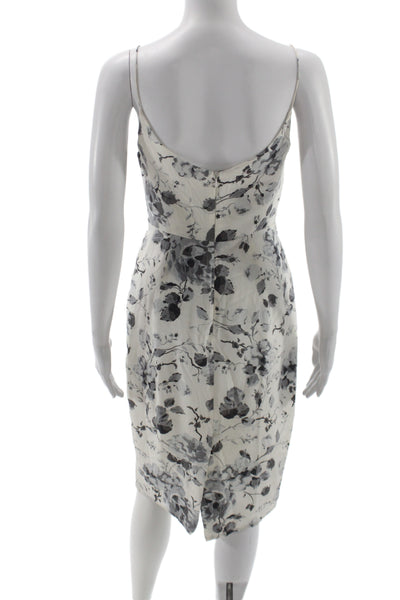 Zimmermann Women Silk Floral V-Neck Slip Dress Sleeveless Knee Length Size 1