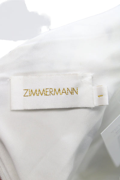 Zimmermann Women Silk Floral V-Neck Slip Dress Sleeveless Knee Length Size 1