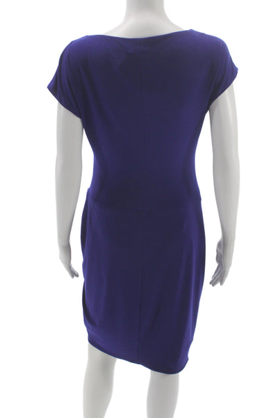 Lauren Ralph Lauren Womens Sheath Dress Purple Short Sleeve Knee Length Size 8