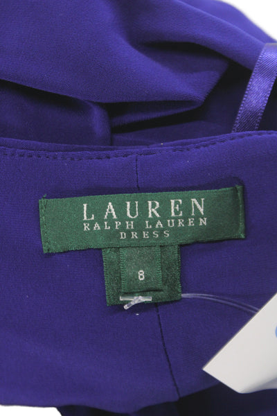 Lauren Ralph Lauren Womens Sheath Dress Purple Short Sleeve Knee Length Size 8
