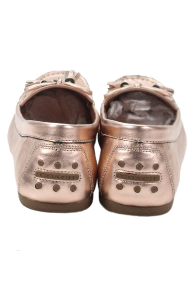 Coach Womens Leather Slide On Loafers Rose Gold Size 8 B