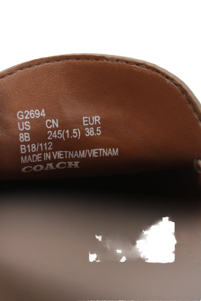 Coach Womens Leather Slide On Loafers Rose Gold Size 8 B