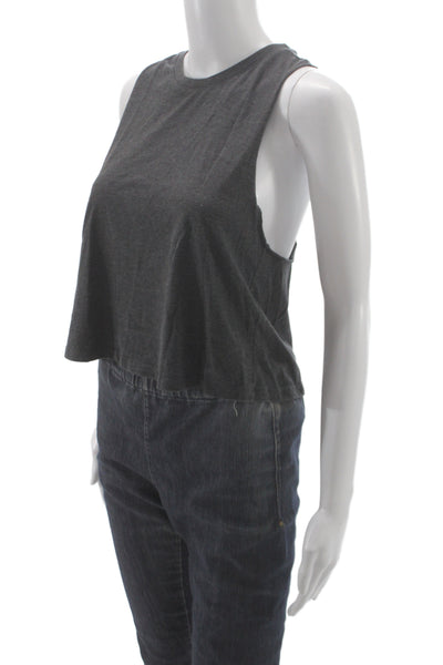 Bella + Canvas Womens Cropped Tank Dark Gray Cotton Polyester Crewneck Size M
