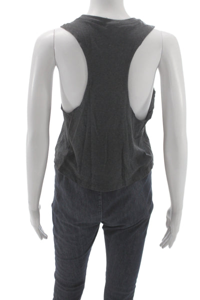Bella + Canvas Womens Cropped Tank Dark Gray Cotton Polyester Crewneck Size M
