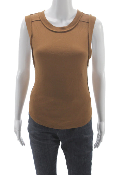We The Free Women Brown Bohemian Basic Sleeveless Tank Crewneck Size M