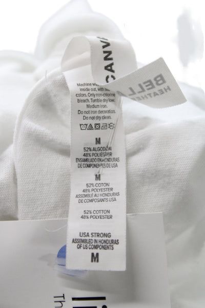 Bella + Canvas Womens Solid White Cropped Tank Crewneck Size M